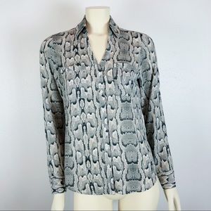 Express Snakeskin Print Portofino Blouse Size XS